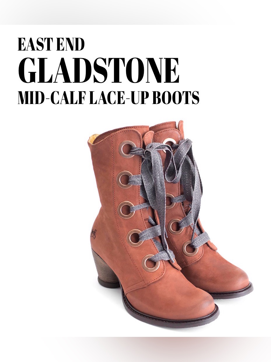 Fluevog Excellent East End Gladstone Brown Lace-Up Boot W Zipper -10.5 (Fit 11)